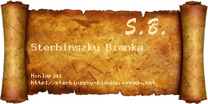 Sterbinszky Bianka névjegykártya